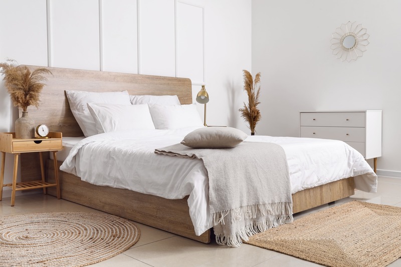 tappeto in camera da letto con diverse posizioni e dimensioni