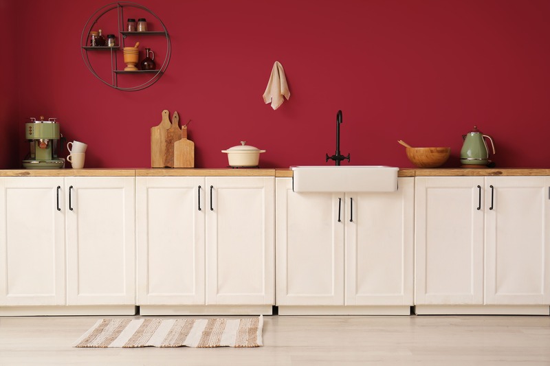 colore delle pareti in cucina: rosso
